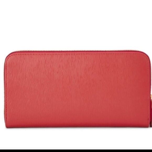 PRADA Red  Leather Zip Around Wallet - Picture 2 of 16